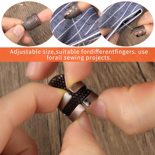 Tyqour 6 Stück Fingerhut, Einstellbare Fingerhut Nähen, Fingerschutz, Sewing Thimble Ring Fingerhut zum Nähen, Fingerhüte Für Handnähen, Handwerk Stickerei Für Haushalt Fingerlinge