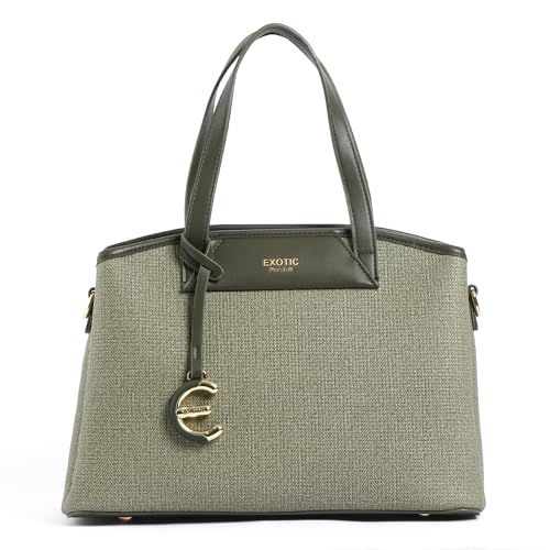 Image of EXOTIC Evara Structured Satchel Handbags with Adjustable & Detachable Strap | Textured Finish | Multi-Compartment | Premium Everyday Carry