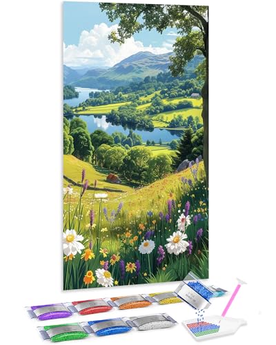 Pintura de diamante 5D Jumpdot: kit de punto de cruz con adhesivos de pared 70x40 cm