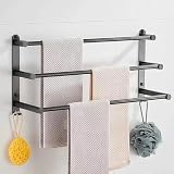 Handtuchhalter mit 3 Ebenen, Wandmontage, selbstklebend, für Bad und Küche, 90 cm, platzsparendes Regal für Bad und Dusche, stilvolle Badezimmer-Aufbewahrungslösung