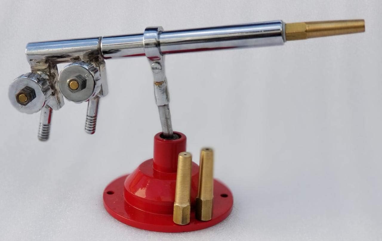 New Advanced Glass Blow Pipe Blast Burner Torch Flame Throw Natural Gas or Propane AND Oxygen with 3 Interchangeable Nozzles