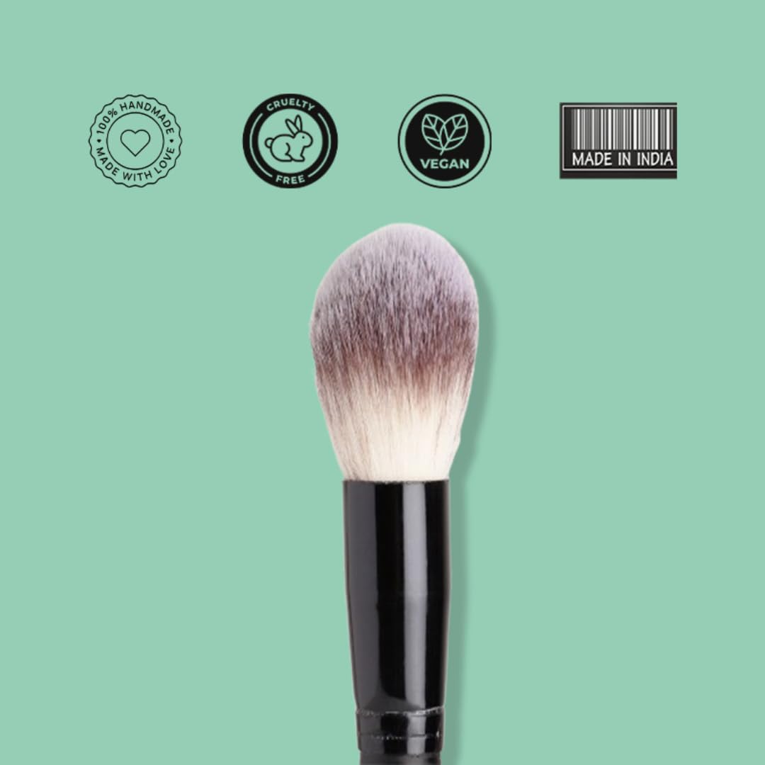 Cuffs N Lashes F014 Powder &Blush Brush | Professional Makeup Brush with Ultra-Soft Bristles | Handmade in India | Cruelty-Free | Perfect for Loose Powder and Blush Application - Image 4 thumbnail