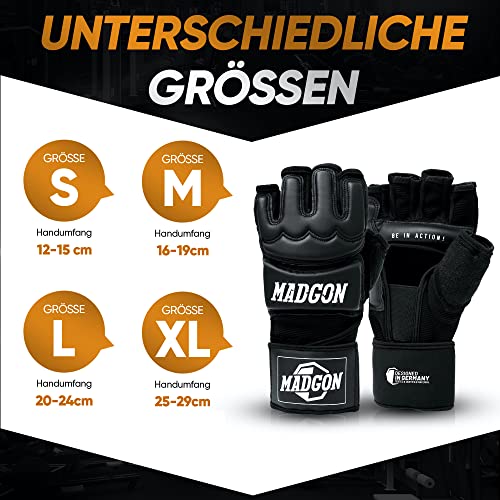 Foto von MADGON MMA Handschuhe Profi - professionelle Qualität - hochwertige Konstruktion - Boxen, Training, Sandsack, Boxsack, Freefight, Grappling, Kampfsport - Boxhandschuhe