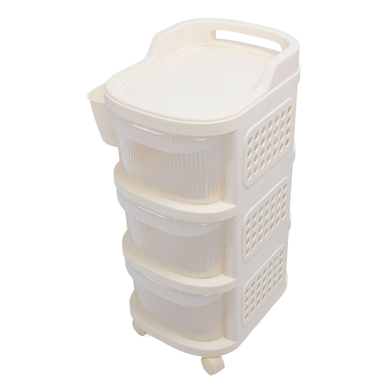 Carro de mesa para cambiar pañales para bebé con ruedas, organizador de almacenamiento esencial para guardería de recién nacidos, tipo cajón móvil de 3 capas
