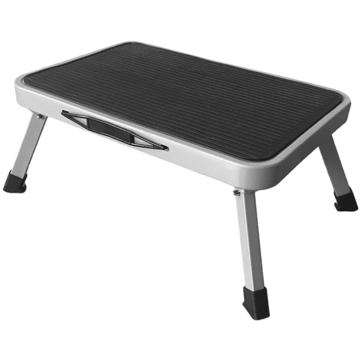 GALPADA Taburete de Escalón Plegable Portátil para Adultos Estructura de Hierro y Superficie de Goma Antideslizante Adecuado para Interiores y Exteriores