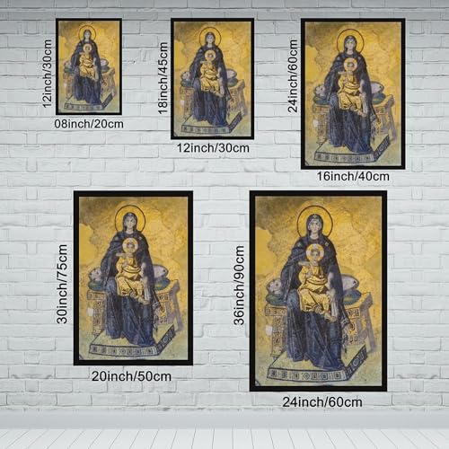 Affiche Hagia Sophia Theotokos en toile 50x75 cm avec cadre suspendu pour salon - 2