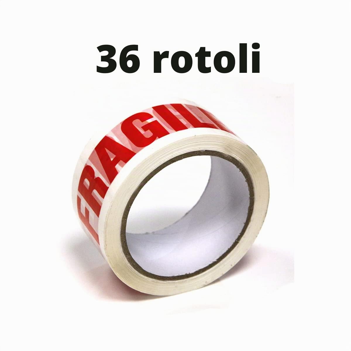 ACIT Nastro adesivo con scritta FRAGILE - 1 cartone da 36 rotoli - misura 66x50, nastro fragile imballaggio