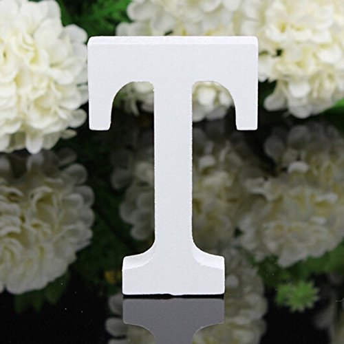 Freeas Décoratif Bois Lettres, 26 Alphabet Blanc Lettres en Bois pour Déco Nom des Enfants Fête d'anniversaire de Mariage Décoration de Maison et de...