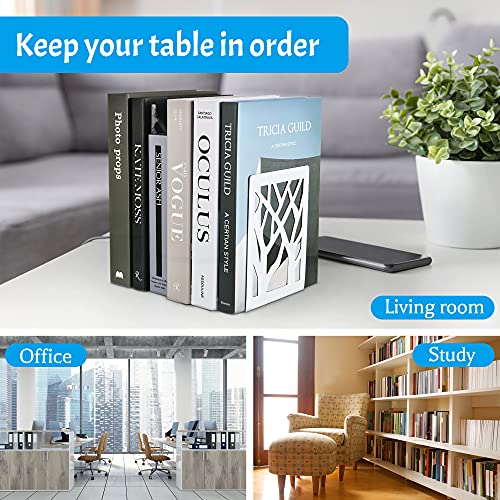 Shikaman Bookends,Decorative Metal Heavy Duty Book End Supports For Bookrack Desk thumb #6
