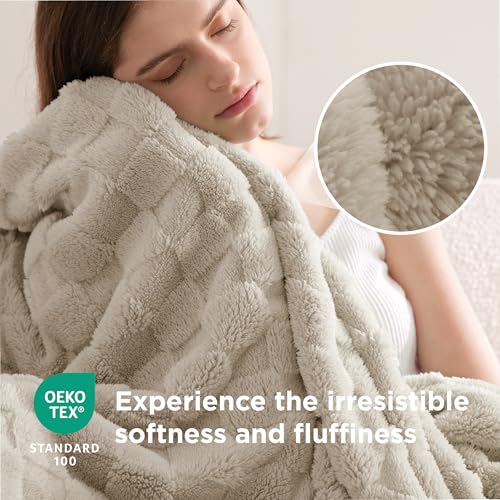Bedsure GentleSoft Light Brown Throw Blanket for Couch - Super Soft Cozy Blankets Gifts for Women Men Girls, Cute Small Fleece Throws for Bedroom Home Decor, 50x70 Inches