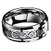 SEniutarm Engagement Love Rings Wedding Bands Fashion Celtic Dragon Carving Titanium Steel Wedding Band Ring Jewelry Gift for Finger Rings DIY Jewelry Gifts - Size 9