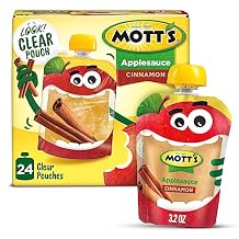 Motts Cinnamon Applesauce, 3.2 Oz Clear Pouches, 24 Count 6 Packs Of 4, No Artificial Flavors, Good Source Of Vitamin C, Nutritious Option For The Whole Family