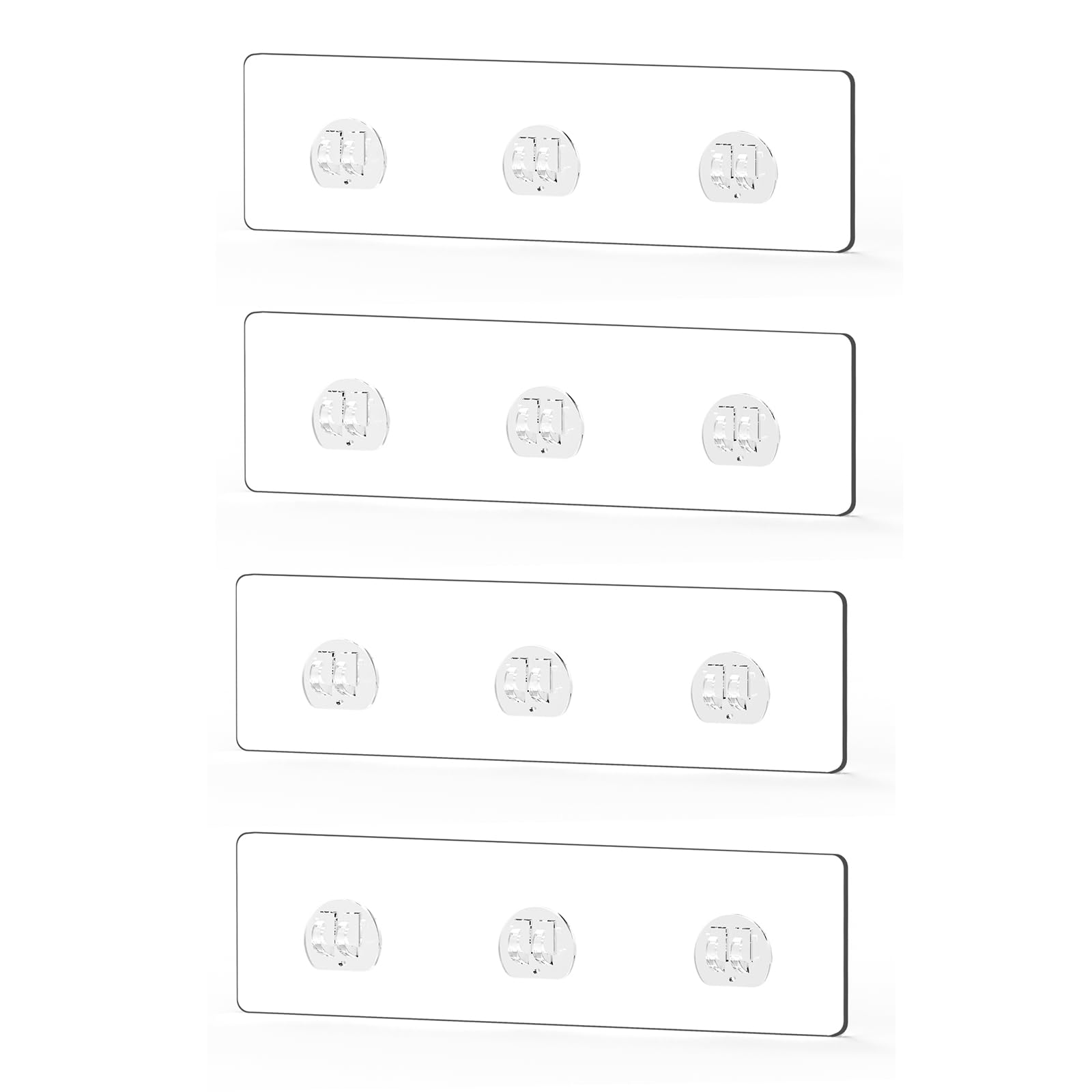 HAOYINEER 4 Packs Shower Caddy Adhesive Replacement, Strong Adhesive Hooks for Shower Caddy Kitchen Racks, No Drilling Transparent