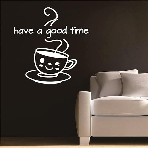 Miniatura 4 de Decoración de pared para comedor, cafetería, decoración de pared, vinilo para cafetería, tienda de té, frase "Have a Good Time", para cocina,