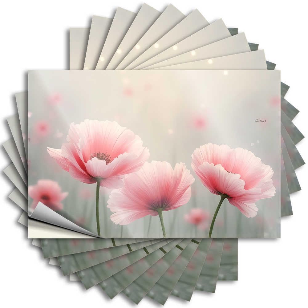 Necessities Decals - Punk Beer Cover Romantic Pink Poppy Garden(12X18CM)