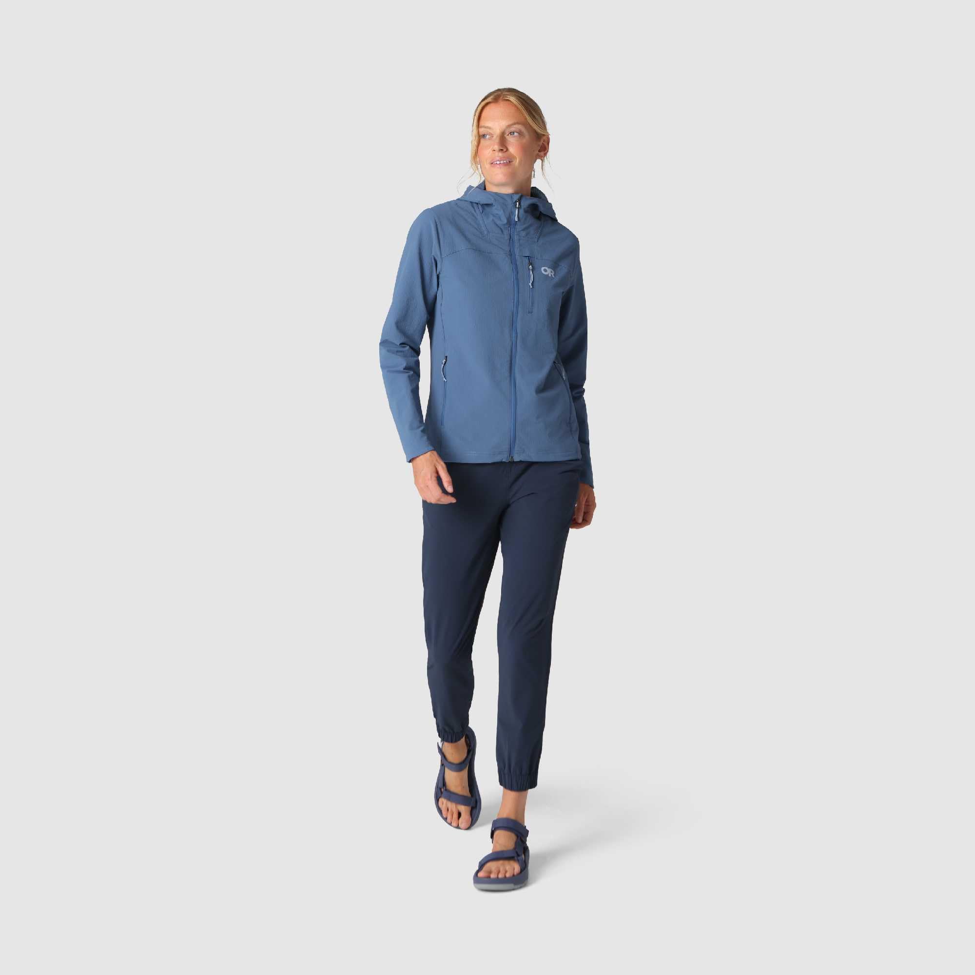 Outdoor Research Felpa con cappuccio Ultima Softshell da donna, resistente al vento, all'acqua e all'abrasione, interno spazzolato, UPF 50+, vestibilità standard