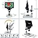 Microscopes Equipment 1200X Digital Microscope, LCD Industrial Electronic Illuminated Microscope 12MP 7 Inch for PCB Soldering Repair Tool(with Battery Type)