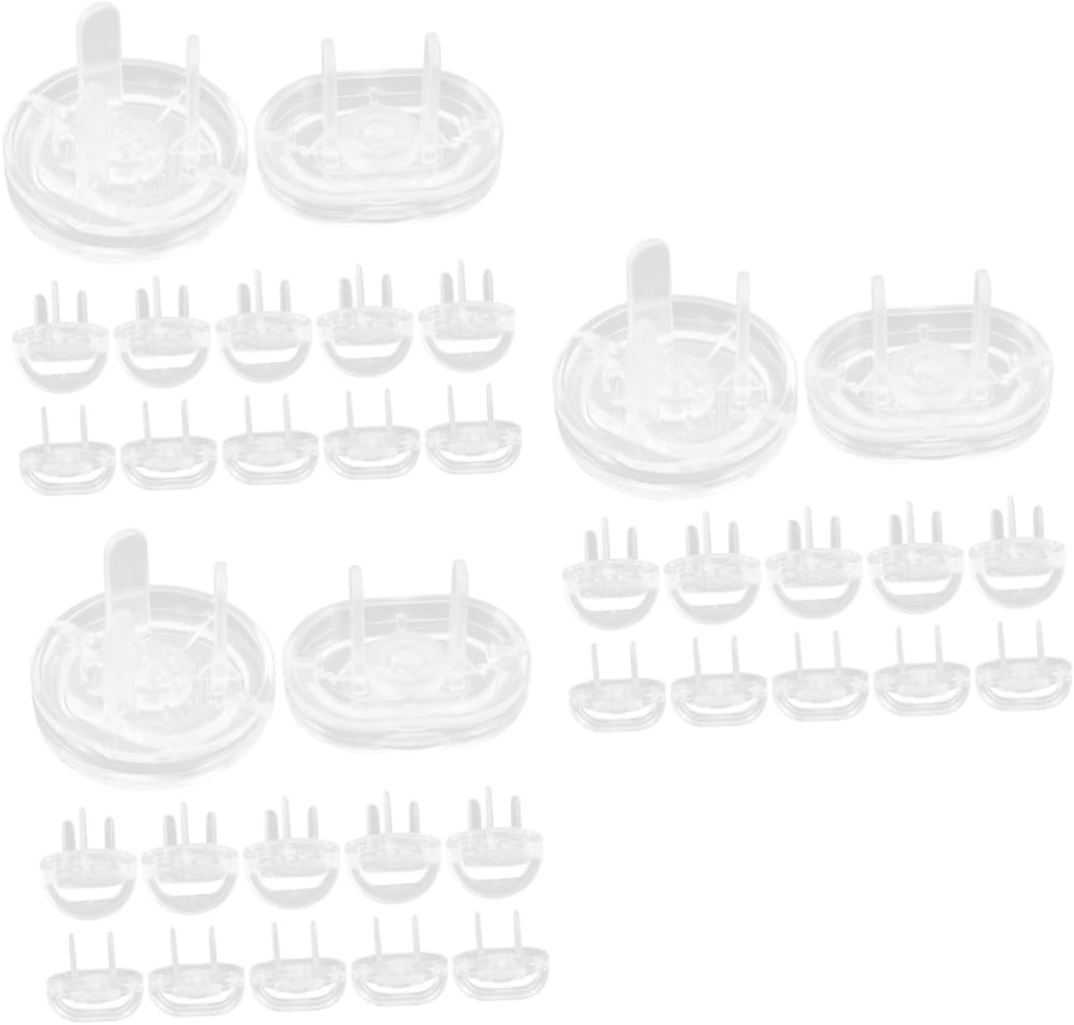 HOMSFOU 3sets Babyproof Outlet Covers Socket Protectors for Boy Girl Safety Easy Install Electrical Outlet Guards Three-prong Two-prong