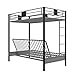 DHP Screen Metal Bunk Bed with Ladder, Silver/Black