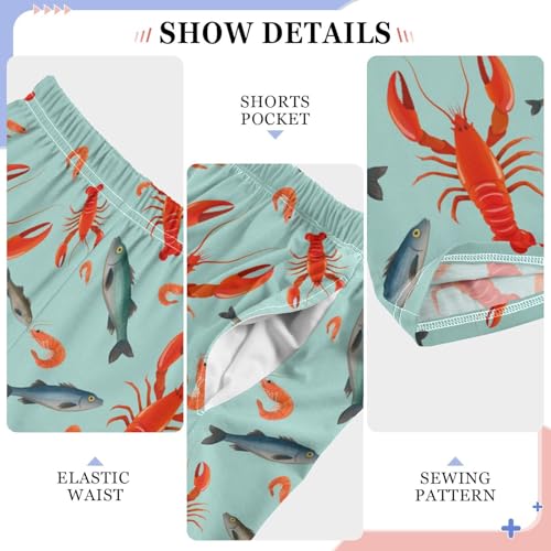 ZZXXB Lobster Fish Boys Long Pants Soft Trousers Elastic Waist Kids Lounge Bottoms with Pockets S-XL4