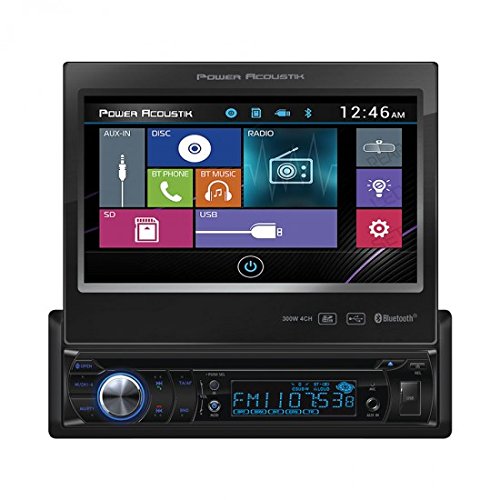 Power Acoustik PD-724B 1-DIN Source Unit With Bluetooth/Motorized 7" LCD,Black