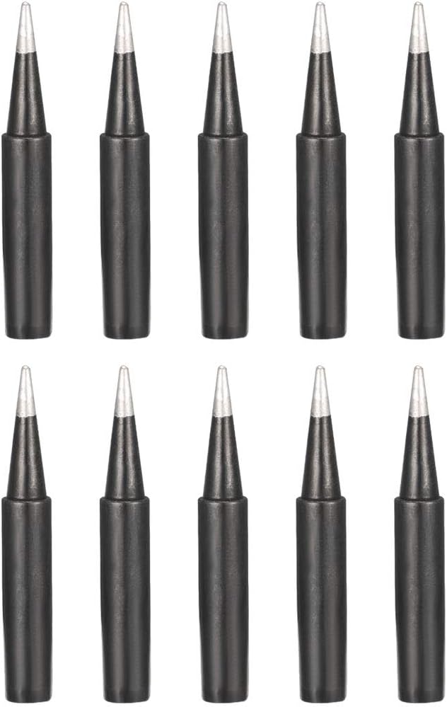 uxcell® Soldering Iron Tips 4mm x 6.2mm Tapering Edge Replacement for Solder Station Tip 900M-T-B Black 10pcs
