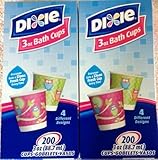 Dixie Bathroom Cups 3oz 2-pack (400 cups total) (Colors and designs may vary)