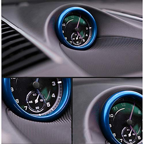 Ramecar Center Console Dash Board Clock Surrounding Compass Cover Ring Emblem Sticker For Porsche 911 718 Cayenne Macan Panamera, Etc (Aluminum Blue) #TOP3