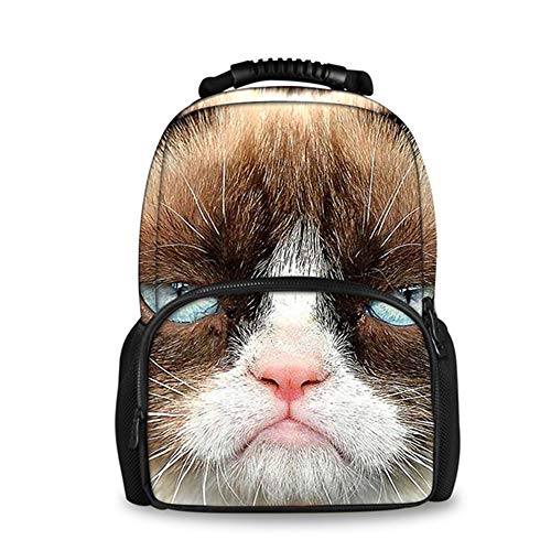 Fhdc Mochila Animal 3D Cat Printing para Mujeres Laptop De Viaje Mochilas Fieltro Paquete