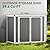DWVO 4.7x2.5 FT Horizontal Resin Storage Shed Without Shelf, 35Cu.ft All Weather Outdoor Storage Shed with Hydraulic Struts, 3 Locks, Lockable to Floor for Garden Tools, Trash Cans, Gray