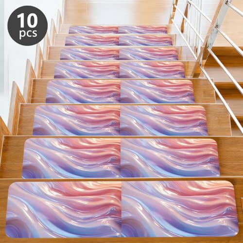 Alfombras para escaleras de 7.8 x 30 pulgadas rosa líquido Mexpekil 3
