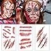 10 Sheet Realistic Chucky Tattoos Fake Stitches Scary Halloween Temporary Face Tattoos Zombie Makeup Tattoos Bloody Scar Tattoos Stickers Chucky Costume Adult Women Men Kids Zombie Costume