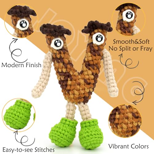 Image of 2 * 50g Rainbow Beginner Crochet Yarn for Crocheting and Knitting Multicolor Cotton Crochet Yarn for Beginners(Brown Tone)
