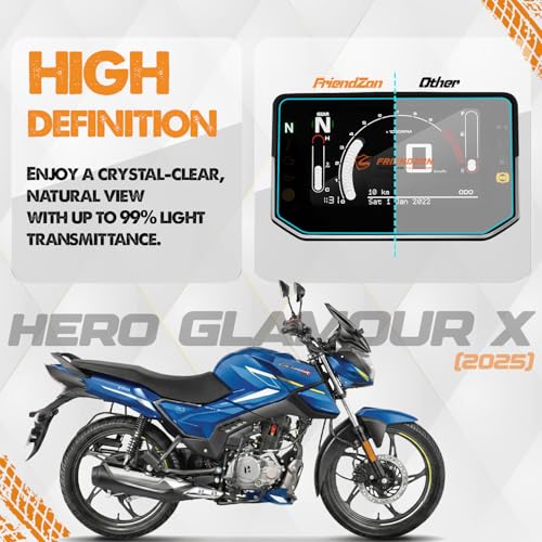 Image of Screen Guard For Hero Glamour X [2025] TFT Digital Meter [2025] | Anti-Bubble | Scratch Resistant | HD Clear | Anti-Fingerprint | Glamour Accessories | TFT Instrument Display Protector [Not Tempered Glass] (Pack of 2)