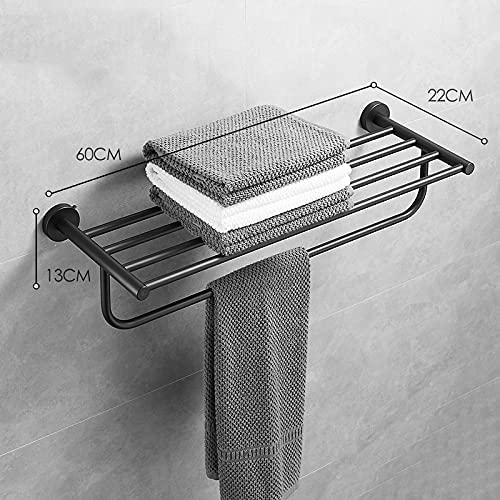 Toallero doble de pared negro de 60cm con secado eficiente 4