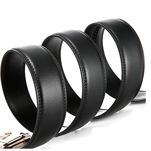 Men's Real Leather 1 3/8inch Ratchet Sliding Replacment Belts Straps For Men No Buckle Big andTall4