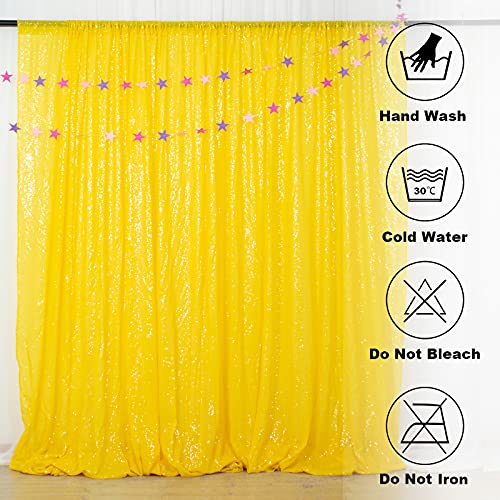 4Ftx6Ft-Sequin Backdrop, Shimmer Backdrop Sequin Photo Booth Backdrop Sequin Photography Sequin Backdrop Curtain For Parties Xmas Decor (4Ftx6Ft, Yellow) #TOP6