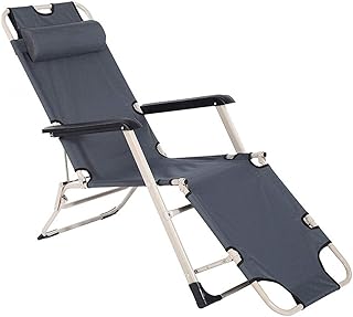 HZH Cadeira de acampamento ultraleve portátil dobrável reclinável almofadada textoline cadeira de praia espreguiçadeira cama para jardim e acampamento ao ar livre por reclinável espreguiçadeira ao ar