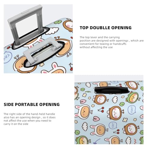 Cute Animals Face Luggage Cover Washable Elasticated Luggage Covers For Suitcase Tsa Approved Stylish Dust And Scratch Resistant Luggage Case Protector For Kids And Adults4