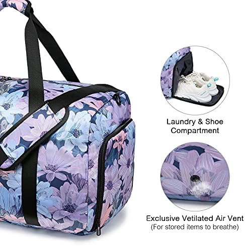 Sucipi Gym Bag waterproof Weekender Bags for Women Travel Tote Bag for Women Large Duffle Bag Carry on Bags with Luggage Sleeve Cute Overnight Bag Duffel bag with Shoe Compartment and Wet Pocket,Perfect for Travel/dance/yoga/Christmas Gift A-floral 5 Sucipi Gym Bag waterproof Weekender Bags for Women Travel Tote Bag for Women Large Duffle Bag Carry on Bags with Luggage Sleeve Cute Overnight Bag Duffel bag with Shoe Compartment and Wet Pocket,Perfect for Travel/dance/yoga/Christmas Gift A-floral