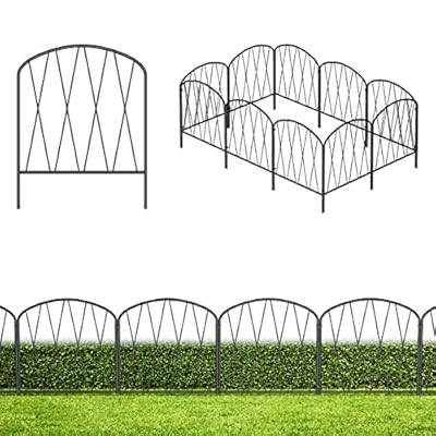 Decorative Garden Fence 10 Pack,10.5ft(L) x16in(H) Garden Decorative Fence,Rustproof Metal Wire Garden Fence Border for Outdoor Yard Landscape Patio for Dog Rabbit Pet,Small Animal Barrier Fence