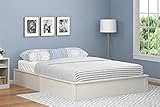 Ameriwood Home Queen Platform Bed Frame, Vintage White