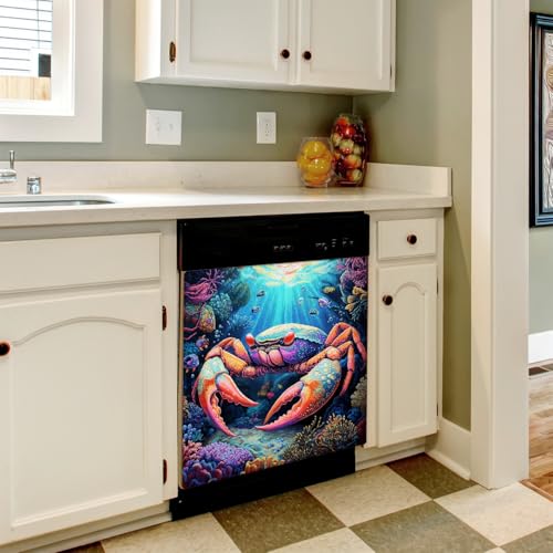 Cubierta magnética decorativa de lavavajillas para cocinas con estilo marino 6