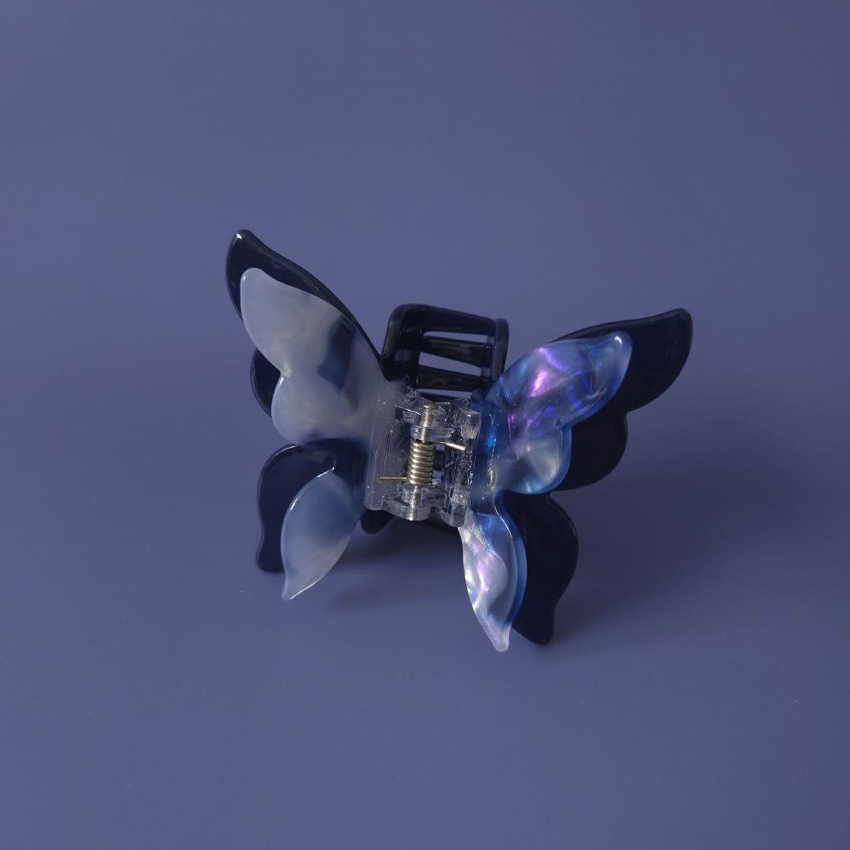 Double Layered Butterfly Hair Clips,Cellulose Acetate Hair Clips,Small Claw Clips for Girl,Hair Accessories,Blue - Image 4