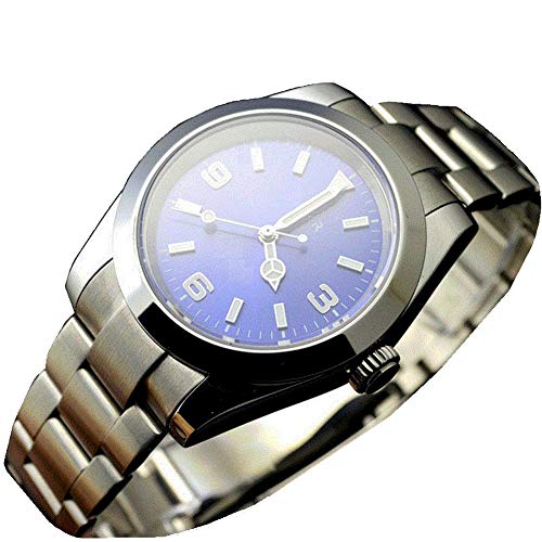 Preisvergleich Produktbild Mechanische Herren-Armbanduhr, 41 mm, blaues Zifferblatt, automatisch, Saphirglas, Edelstahl, mechanisch