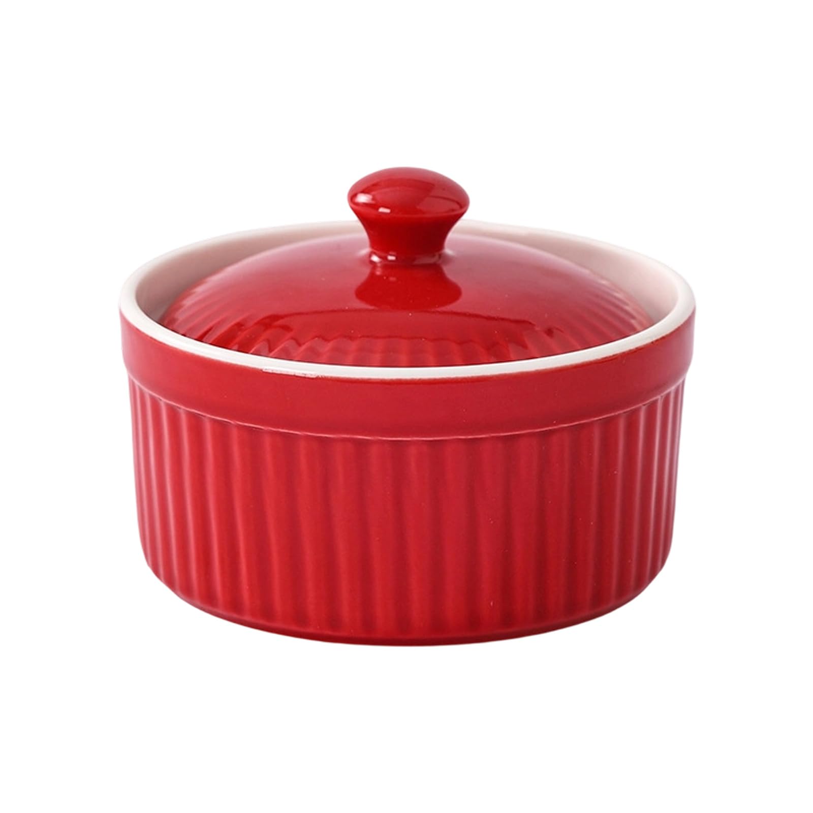 LUCKGONI Ceramic Covered Baking With Lid For Soup Eggs And Dessert Microwave And Oven Safe Kitchenwares