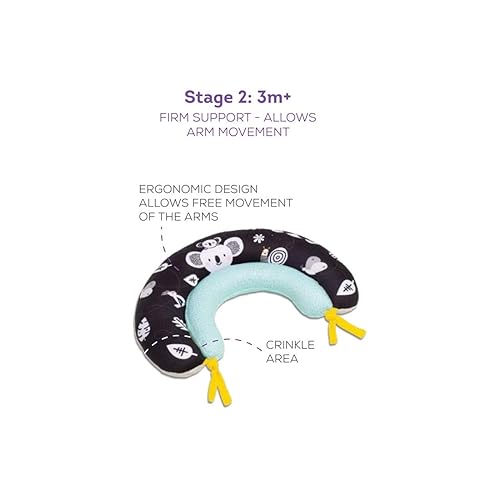 Vista 14 de Taf Toys Cojín para el tiempo de barriga con juguetes desmontables para recién nacidos y mayores, desarrolla músculos para gatear, juguete sensorial