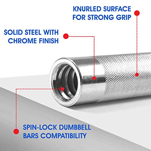 Yes4All 1-inch Dumbbell Connector Bar – 12-inch Long Barbell Connector (Chrome, 3lbs) by Yes4All - Image 4