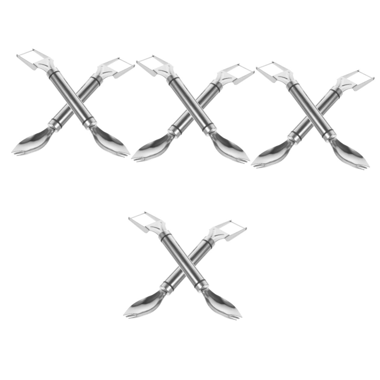 Cabilock 8pcs Stainless Steel Watermelon Slicer Forks Dual Fruit Cutting Tool for Home Parties and Camping Effortlessly Cut Watermelon and Fruits into Cubes