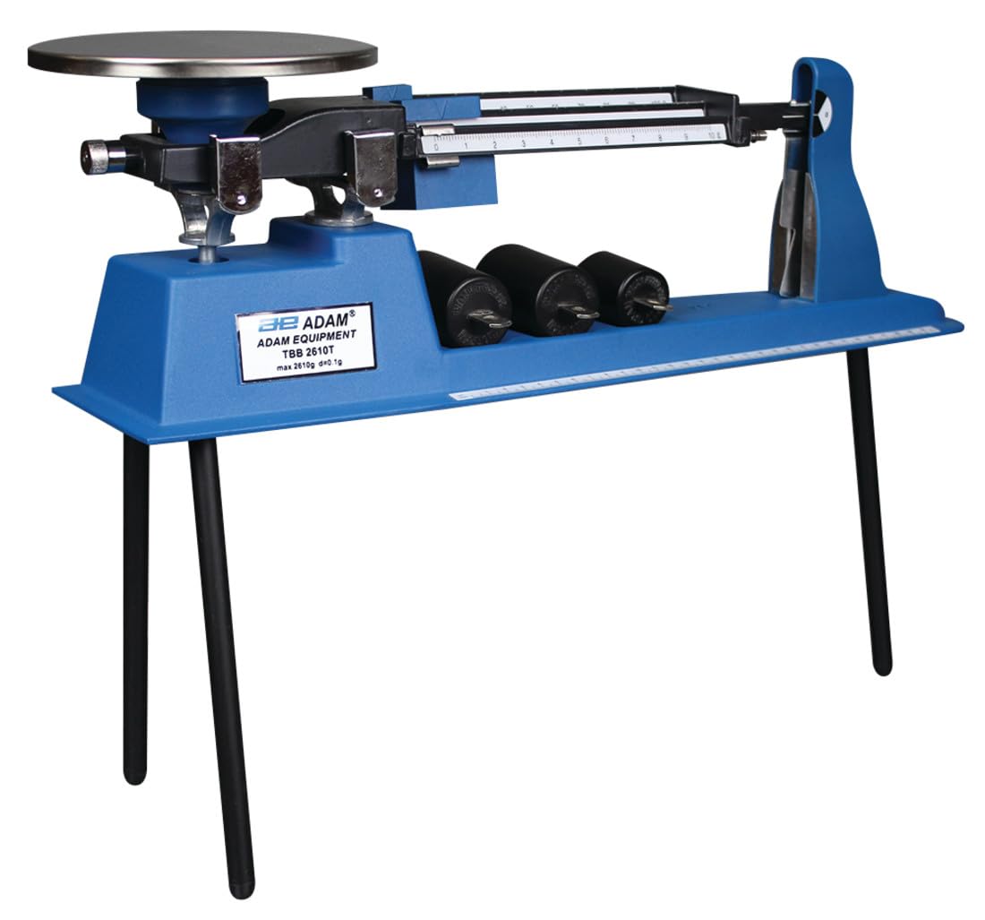 Adam Equipment aluminio Triple Beam equilibrio mecánico, 2.61kg Capacity, 0.1g Readability with Tare Beam, 1
